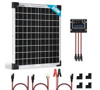 Kit pannello solare da 20 W, 12 V, pannello monocristallino, impianto PV con caricatore da 5 A, regolatore di carica per camper, giardino, barca e tetto della casa