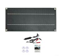 Kit pannello solare da 60 W, caricatore portatile per batteria da auto da 12 V, impermeabile a cristallo singolo, per moto, roulotte, furgone, barca