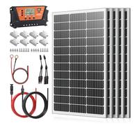 Kit pannello solare da 600 W, pannello solare monocristallino da 600 W, regolatore di carica solare da 30 A, cavo solare, per batterie da 12 V, impianto solare, camper, roulotte, barca, roulotte, casa