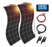 Kit pannello solare da 800 W, pannelli solari monocristallini flessibili da 400 W con regolatore solare da 60 A per uso domestico, roulotte e barca