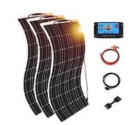 Kit pannello solare da 800 W, pannelli solari monocristallini flessibili da 400 W con regolatore solare da 60 A per uso domestico, roulotte e barca