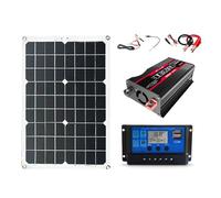 Kit Pannello Solare DADEA con Batteria e Inverter, Sistema di Energia Solare Kit Completo per la Casa 20W Pannello 30A Controller 300W Inverter da 12V a 220V Doppia Presa LCD USB Universale per la Cas