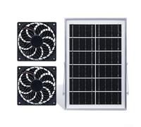 Kit pannello solare e ventola di scarico, 8 W, 6 V, 250 x 170 x 15 mm, pannello fotovoltaico per serra, pollaio, camper, circolazione dell'aria (doppia ventola)