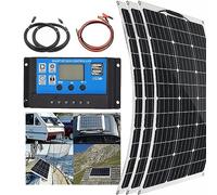 Kit Pannello Solare Flessibile (150 W/300 W/450 W/600 W), Ricarica Energia Batteria 12 V + Regolatore Di Carica 40 A, Installazione Semplice, Per Giardino, Barca, Auto, Casa,450W