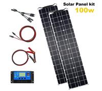 Kit pannello solare flessibile da 50 W 2 pezzi 12 V 100 W pannello monocristallino sistema solare leggero Placa solare per campeggio barca camper