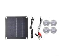 Kit pannello solare impermeabile 12V 10W per manutenzione batteria auto con cella in silicone monocristallino, clip batteria, cavo CC e ventose, adatto per più veicoli