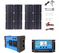 Kit pannello solare, kit pannello solare completo, inverter solare da 4000 W, pannello solare impermeabile 18 V/36 W, controller 110 V/220 V/30 A con 4 porte USB e display LED intelligente, 110 V ( Si