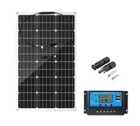 Kit pannello solare monocristallino da 80 W 18 V con controller impermeabile 40 A, ricarica solare leggera e portatile per camper, roulotte, barche - Design a doppia scheda per un approvvigionamento