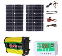 Kit pannello solare off-grid da 4000 W con pannello impermeabile da 50 W e regolatore di carica da 50 A for camper, casa e barca - Doppia porta e display LED(Unique Colour)