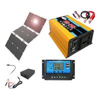 Kit pannello solare off-grid da 4000 W con pannello impermeabile da 60 W e controller da 30 A for campeggio, camper e uso esterno(220V)