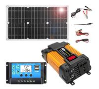 Kit pannello solare off-grid da 4000 W con pannello monocristallino da 18 W e controller da 30 A - Doppie porte e display LED for uso domestico ed esterno(110V)