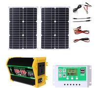 Kit pannello solare off-grid da 4000 W, con pannello monocristallino da 50 W Controller 50 A for camper e barca(Black)