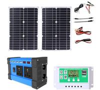 Kit pannello solare off-grid da 4000 W con pannello monocristallino da 50 W, regolatore di carica da 50 A e display a LED for casa, camper e barca