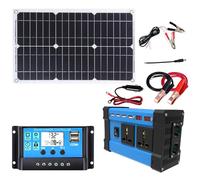 Kit pannello solare off-grid da 6000 W con pannello impermeabile da 18 W e controller da 30 A for camper e uso esterno(220V)