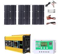 Kit pannello solare off-grid da 6000 W con pannello impermeabile da 75 W e controller da 50 A for campeggio/camper/uso all'aperto - Doppia porta e inverter a onda sinusoidale pura(Unique Colour)