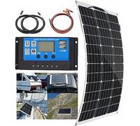 Kit Pannello Solare per Camper (150 W/300 W/450 W/600 W), Piegatura Flessibile A 30°, Ricarica di Energia Batteria 12 V + Regolatore di Carica 40 A, Fori di Preinstallazione,78 * 50cm,150W