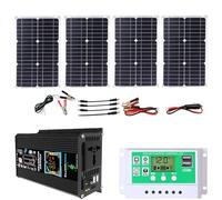 Kit pannello solare pieghevole da 100 W con inverter da 6000 W e controller 50 A per soluzioni di alimentazione per barche, camper e campeggio (nero)