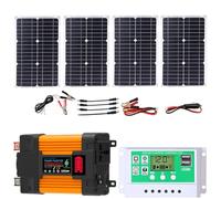Kit pannello solare pieghevole impermeabile da 100 W con inverter da 6000 W, regolatore di carica da 12 V 50 A, doppie porte e display LED(6000w)