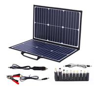 Kit Pannello Solare Pieghevole Portatile 60W - Caricatore Solare Compatto Con Connettore DC, Cavi A Clip Per Batteria E 2 Porte USB - Soluzione Solare Fuori Rete Affidabile Per Viaggi