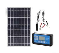 Kit pannello solare policristallino da 18 V 20 W, telaio in PVC con controller da 60 A e porte USB, per camper, barca, campeggio, alimentazione off-grid (con 30A)