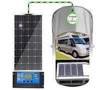 Kit pannello solare portatile da 400 W per camper, 12 Volt monocristallino semi-flessibile pieghevole mono off-grid caricabatterie per casa, roulotte, barca, superfici irregolari, 1 pezzo