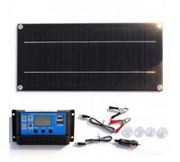 Kit Pannello Solare Portatile Monocristallino 6W 18V con Regolatore Caricabatterie 100A per Ricarica Batteria in Capanni Roulotte Navi e Aerei