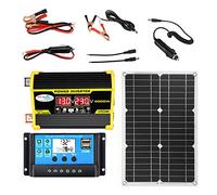 Kit pannello solare portatile, sistema di alimentazione solare, inverter da 4000 W con 2 porte USB, regolatore di carica solare da 30 A, display a LED, ricarica rapida per alimentazione di emergenza