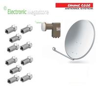 KIT PARABOLA ANTENNA SATELLITARE 45 CM + LNB 4 USCITE 0.1 dB SKY MYSKYHD TIVUSAT