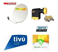 KIT PARABOLA ANTENNA SATELLITARE 80 CM + LNB SCR 0.1 dB SKY MYSKYHD TIVUSAT