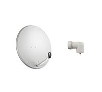KIT PARABOLA OFFSET ANTENNA SATELLITARE DA 60 CM CONVERTITORE LNB 1 USCITA DVB-S SAT