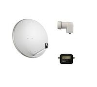 KIT PARABOLA SATELLITARE DA 60 CM SKY CON ILLUMINATORE LNB 1 USCITA E SAT FINDER GBC