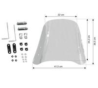 KIT PARABREZZA TRASPARENTE LASTRA COMPLETO DI ATTACCHI UNIVERSALE SCOOTER MOTO
