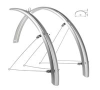 KIT PARAFANGHI ANTERIORE POSTERIORE ARGENTO WAG PER BICI RUOTA 26" 68mm
