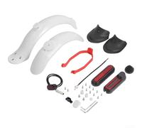 Kit parafango parafango e staffa luce posteriore per Xiaomi M365 Scooter ABS finitura riflettente migliora la visibilità notturna (set bianco e rosso)