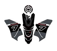 Kit Paraserbatoio Serbatoio Adesivi 3d Moto Yamaha Tracer 7 2024 Rosso compatibi