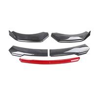 Kit Paraurti Anteriore Universale Per Auto 4 Pezzi Spoiler Splitter Diffusore Mento In Fibra Di Carbonio Rosso E Bianco Labbro Paraurti Anteriore Auto(B-Carbon Black)