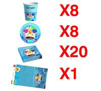 KIT PARTY BABY SHARK Set Completo Festa Compleanno Bambino Bambina con Tovaglia