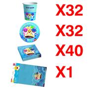 KIT PARTY BABY SHARK Set Completo Festa Compleanno Bambino Bambina con Tovaglia