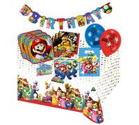 Kit party Super Mario Bros bicchieri piatti tovaglia tovaglioli palloncini 4959