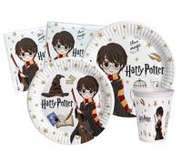 Kit Party Tavola Harry Potter per 24 Persone (112 Pezzi: 24 Piatti Ø23Cm, 24 Pia