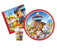 Kit Party Tavola Paw Patrol Rescue Heroes per 8 persone (36 pezzi: 8 piatti Ø23cm, 8 bicchieri 200ml, 20 tovaglioli 33x33cm)
