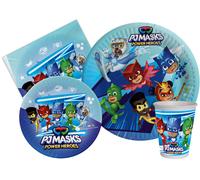 Kit Party Tavola PJ Masks per 24 persone (112 pezzi 24 piatti Ø23cm 24 piatti