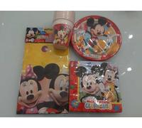 KIT PARTY TOPOLINO MICKEY MOUSE FESTA COMPLEANNO PIATTI BICCHIERI TOVAGLIOLI
