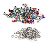 Kit passacavi 100pcs 4mm, occhielli in alluminio colori misti per abbigliamento Scarpe Borsa Artigianato Progetto fai da te(Colore misto)