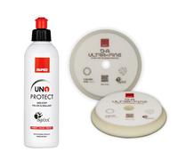 Kit Pasta Abrasiva UNO Protect 250 ml + Tampone in Spugna Ø 180 mm Rupes