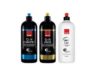 KIT PASTE PER LE 3 FASI LUCIDATURA RUPES DA COARSE + DA FINE + UNO PURE 3X1 LT