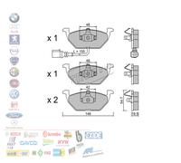 KIT PASTIGLIE ANTERIORI VW GOLF 4 5 AUDI A2 A3 SEAT LEON IBIZA WVA21974 2202112