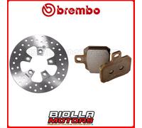 KIT PASTIGLIE + DISCO BREMBO PEUGEOT DJANGO HERITAGE 125 2014 POSTERIORE [65 - F