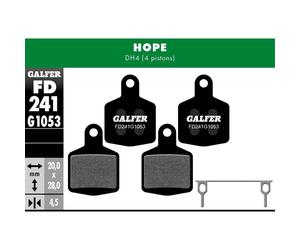 Kit pastiglie freno 4 pistoni Galfer Bike Hope DH4 (x2) Nero