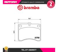 Kit pastiglie freno a disco anteriore (MARCA BREMBO)..